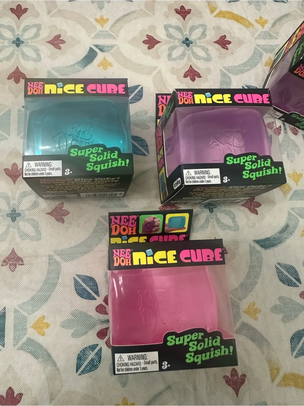 Set of 3 Nice Cube Super Solid Squish - Pink, Purple, Teal